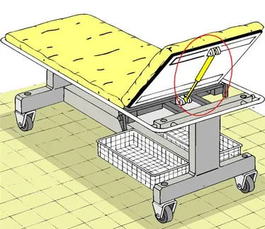 Lockable Gas Spring For Hospital Beds